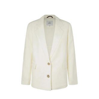 Pepe Jeans London Jassen, Dames, Beige, M, Linnen, Blazerjas