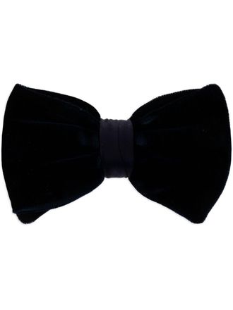 Giorgio Armani hook-fastening velvet bow tie - men - Viscose - One Size - Blue
