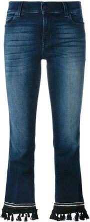 7 For All Mankind Jeans, Dames, Blauw, W27, Katoen, Bootcut Cropped Jeans