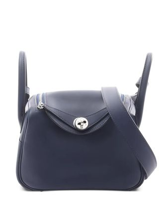 Herm&egrave;s 2024 mini Lindy top-handle tote bag - women - Calf Leather - One Size - Blue