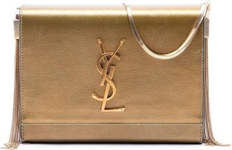 Saint Laurent Pre-owned Saint Laurent Small Metallic Grain de Poudre Monogram Kate Box Chain Crossbody Ladies IVCNZHQD3EBMQ4OW