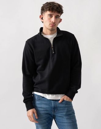 Parajumpers Mens Parajumpers Broad Peak Mens 1/4 Zip Sweatshirt - Blue Navy 316 - Black - Size: 40/Regular