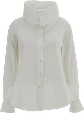7 For All Mankind Lange Popeline Blouse - Dames - Overhemden - Wit - S - Katoen - Overhemden