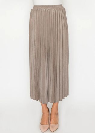 YAL New York Everyday Beige Skirt with Soft Pleats