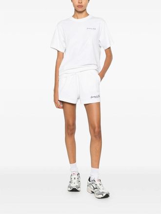 Sporty & Rich Logo-Embroidered Crew Neck T-shirt - White