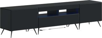 vidaXL Cabinet De Tv Led De 5 Piezas Negro Madera De Ingenier&iacute;a Vidaxl