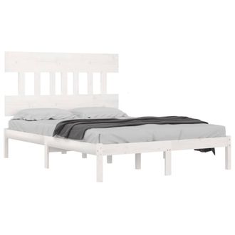 Berkfield Home Beautiful Bed Frame White Solid Wood 200x200 cm