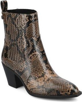 Journee Collection Braylee Western Chelsea Boot in Snake/Brown at Nordstrom Rack, Size 6.5