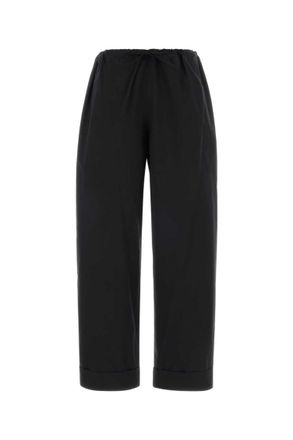 The Row Black Relaxed Drawstring Pant