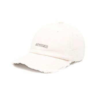 Jacquemus Caps, female, White, Size: 60 CM La Casquette Artichaut Cap