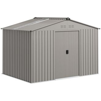 OUTSUNNY Caseta de jard&iacute;n 277x195x192 cm gris