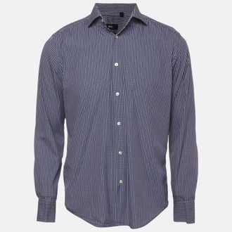 HUGO BOSS Boss By Hugo Boss Blue Check Print Stretch Cotton Regular Fit Gordon Shirt