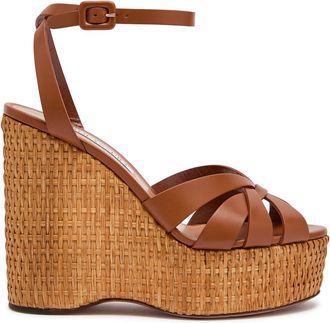 Aquazzura Aquazzura Copacabana 130 Leather Wedge Heels - Brown - 36 (IT36 / UK3)
