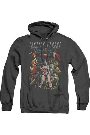 Gildan Justice League of America Dark Days Adult Heather Hoodie / Hooded Sweatshirt