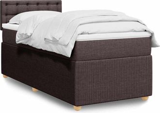 vidaXL Cama Box Spring Con Colch&oacute;n Tela Marr&oacute;n Oscuro 80x200 Cm Vidaxl