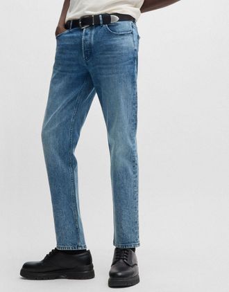 HUGO BOSS Heren Hugo 634 Slim-Fit Jeans in Blauw