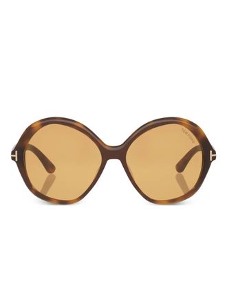Tom Ford Eyewear Annabelle round sunglasses - women - Acetate - 60 - Brown