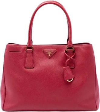 Prada Pre-owned Galleria Tote Bag - Dames - Vintage Shopper - Rood - ONE Size - Leer - Vintage
