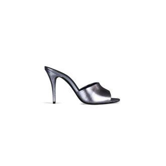 Saint Laurent LA 16 Mules - Dames - Muiltjes - Grijs - 37 EU - Leer - Schoenen