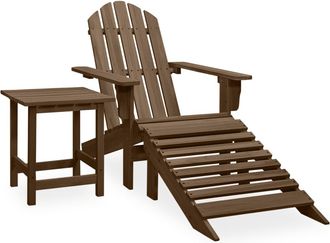 vidaXL Silla Con Otomana Y Mesa Jard&iacute;n Adirondack Abeto Macizo Marr&oacute;n Vidaxl