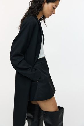 H&M Twill Mini Skort in Black at Nordstrom, Size 14