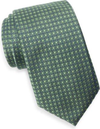 Nordstrom Stailey Neat Stretch SilkJacquard Tie in Green at Nordstrom