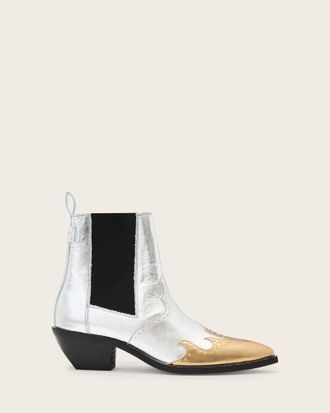 AllSaints Denver Studded Leather Western Boots