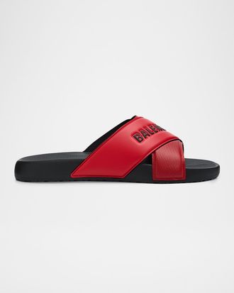Balenciaga Men & apos;s Sporty Pool Slide Sandals