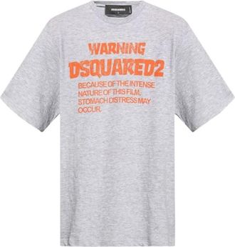 Dsquared2 Grijs T-shirt met logo-print - Heren - T-shirts - Grijs - L - Katoen - Tops