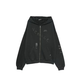 Palm Angels Graphic-print Zip-up Hoodie