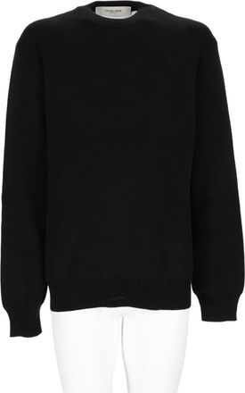 Golden Goose Classic Crew Neck Black Sweater With Embossed Detail