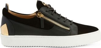 Giuseppe Zanotti Gail panelled sneakers - women - Suede/Rubber/Leather/Fabric - 39 - Black