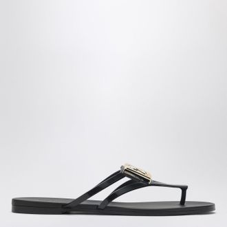 Dolce & Gabbana DG thong sandals in black/gold