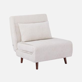 Sweeek Sill&oacute;n Cama Convertible De Chenilla Con Patas De Madera