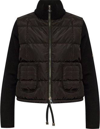 Moncler Panelled Puffer Jacket - Womens - Virgin Wool/Polyamide/Polyester/Feather Down
