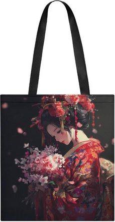 Generic BBeautiful Japanese Geisha Tote Bag for Women Men Shoulder Bags Purses Pouch Handbags