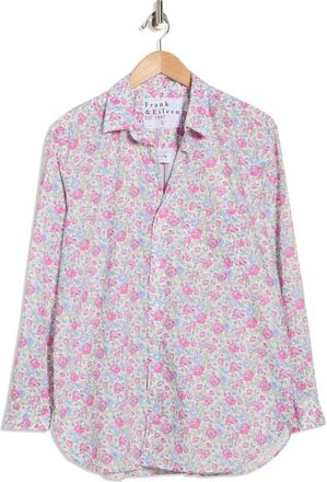 Frank & Eileen Relaxed Fit Cotton Button-Up Shirt in Blue Pink Floral at Nordstrom Rack, Size X-Small