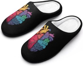 Generic Heart And Brain Mens Slippers Comfortable And Non-slip Cotton Slipper Shoe for House