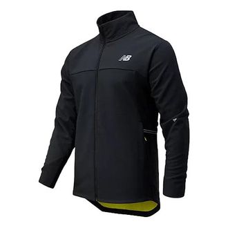 New Balance Mens New Balance Solid Color Logo Zipper Stand Collar Jacket Black MJ13274-BK