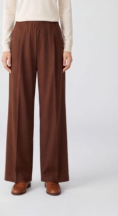 Semicouture Pantaloni palazzo in misto lana a vita alta
