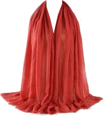 Generic New Crinkle Hijab Scarf Women Soft Material Head Scarves Shawls and Wraps Headscarf for Ladies (Rust)