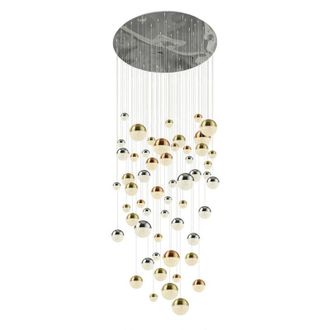 Searchlight Searchlight - Planets 55 L&aacute;mparas Colgantes Cobre, Cromo, Bolas Lat&oacute;n Satinado Y Cristal Arena 4000k