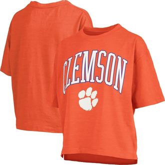 Pressbox Womens Pressbox Orange Clemson Tigers Nelson Arch Over Logo Waist Length Oversized Slub T-Shirt at Nordstrom, Size Xx-Large