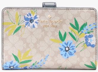 Kate Spade New York Womens Flower Festival Floral Toss Medium Compact Bifold Wallet - Multicolour - One Size