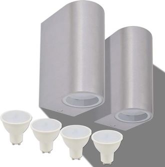 vidaXL Outdoor LED Wall Lights 2 pcs Round Up/Downwards vidaXL