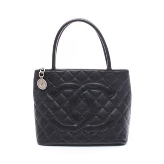Chanel Black Grained Calfskin Tote Bag (Pre-Owned)
