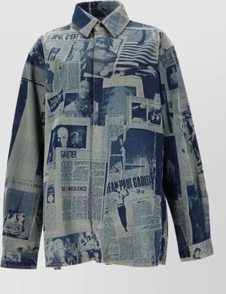 Jean Paul Gaultier newspaper print cotton shirt
