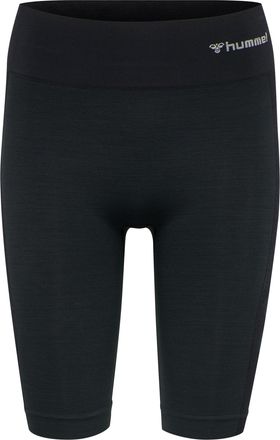 Hummel Trainingsshorts HUMMEL HMLCLEA SEAMLESS CYCLING SHORTS, Damen, Gr. XL (42), N-Gr, schwarz melange, Obermaterial: 57% Polyamid, 30% Polyester, 13% Elas