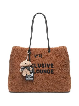 V&deg; 73 teddy-textured tote bag - Brown