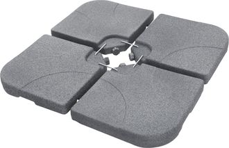ML Design Ml-design Base De Sombrilla Con Juego De 4 Placas Rellenables De Hasta 60l De Agua / 80 Kg De Arena, Gris Pie Cruzado Para Paraguas En El Suelo Soport